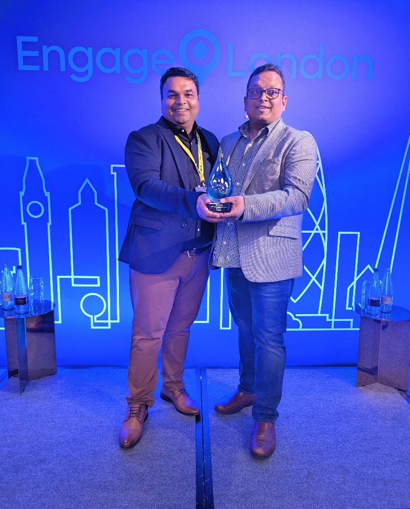 Axelerant team members receiving the Product Most Valuable Partner of the Year award at Engage London