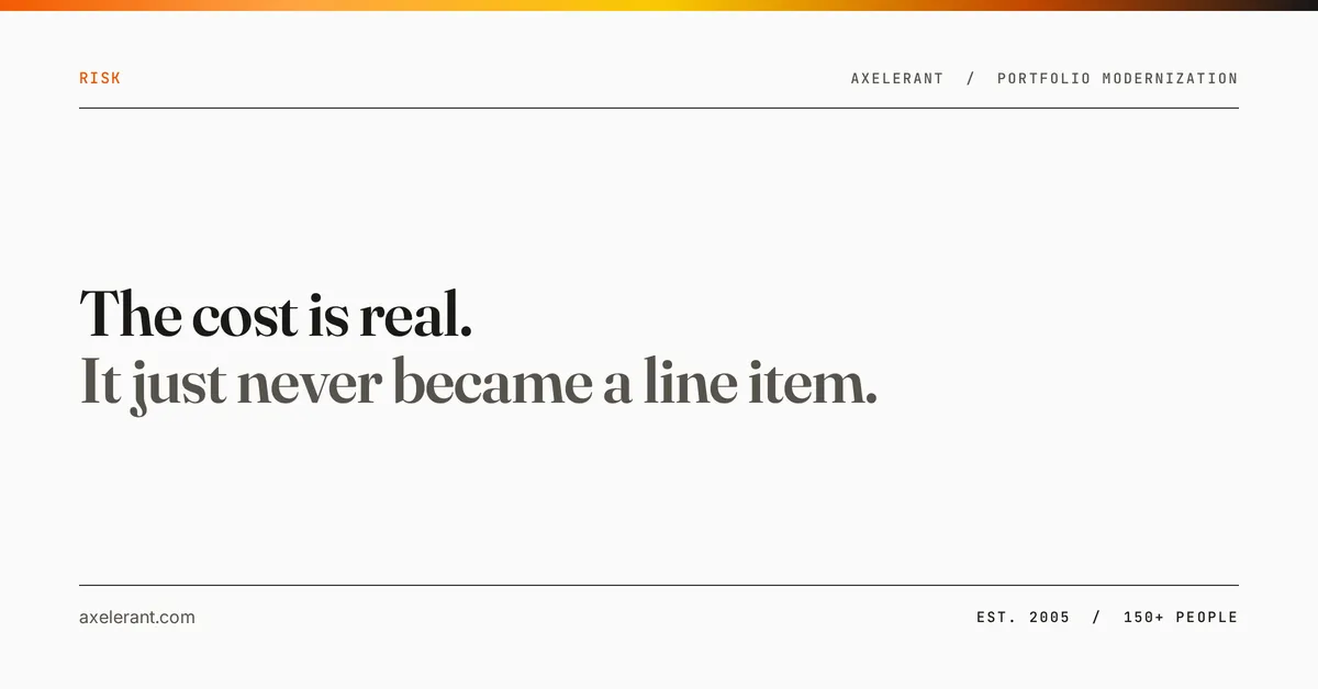 Editorial panel reading: most cost never shows up as a line item, it hides in handoffs