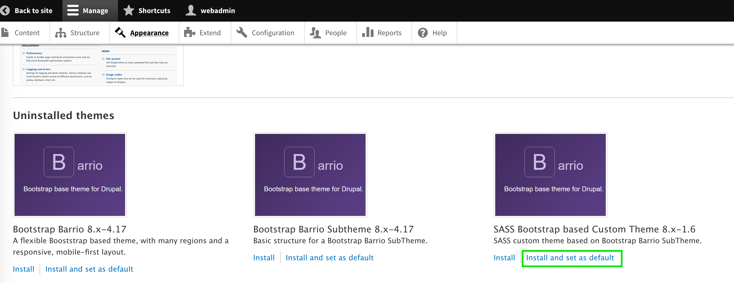Setting up a custom Bootstrap theme with Drupal 8-01