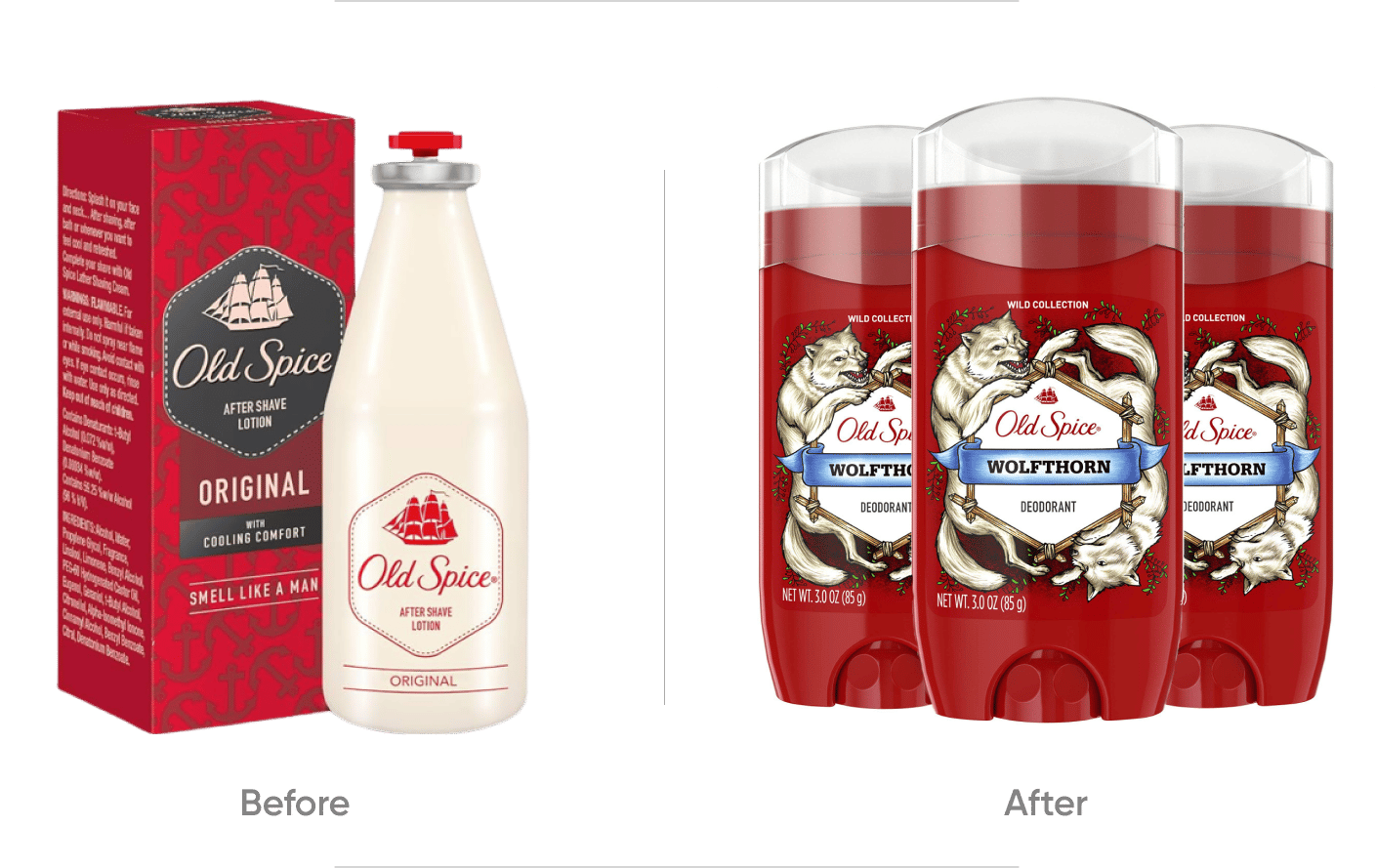 Logo Old Spice - Before and After