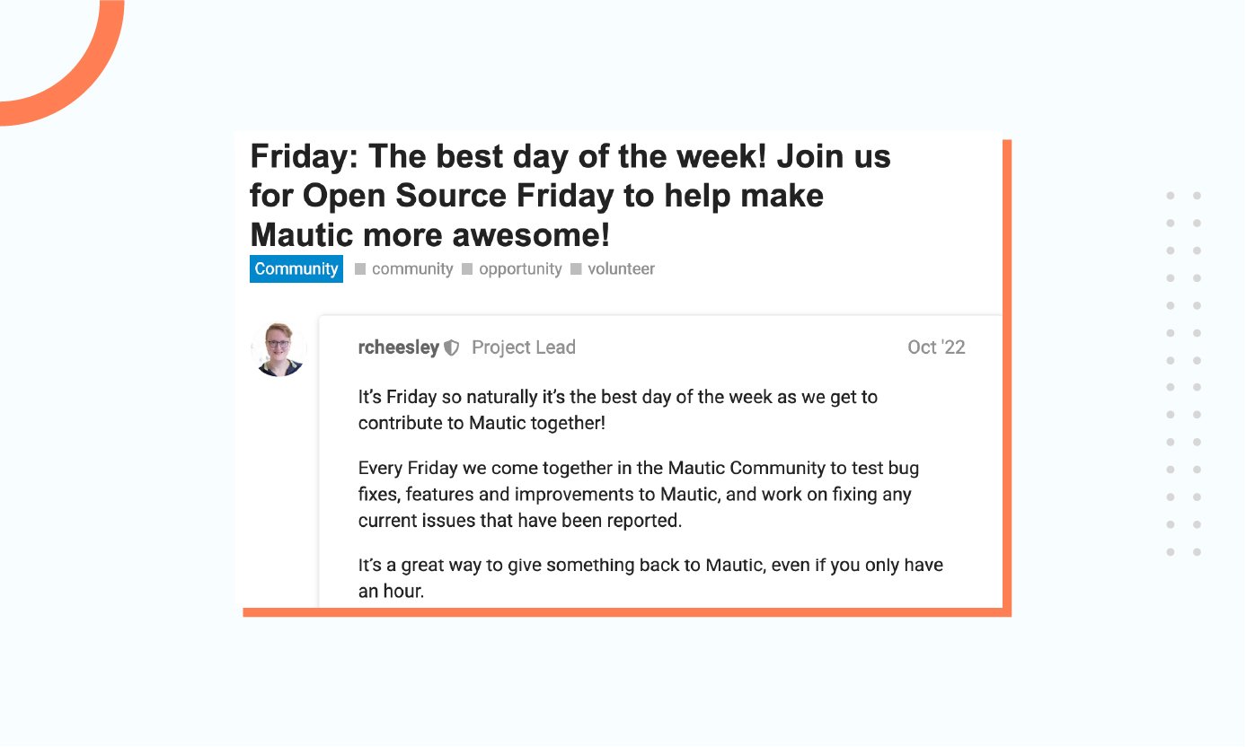 Mautic Core Friday announcement