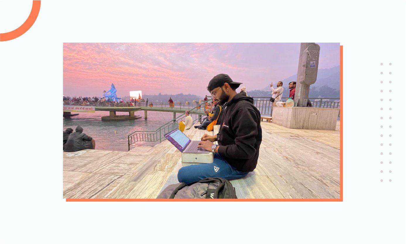 Shani working from river-side