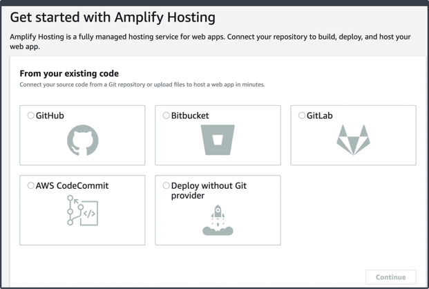 Connect Amplify to the source code from GitHub