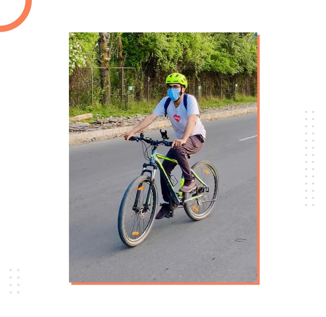 Hamid cycling in mountains