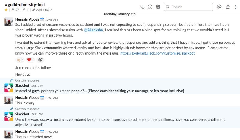 Axelerant-Slackbot-correcting-people