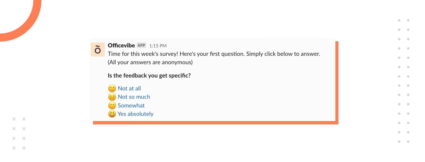 OfficeVibe survey about feedback