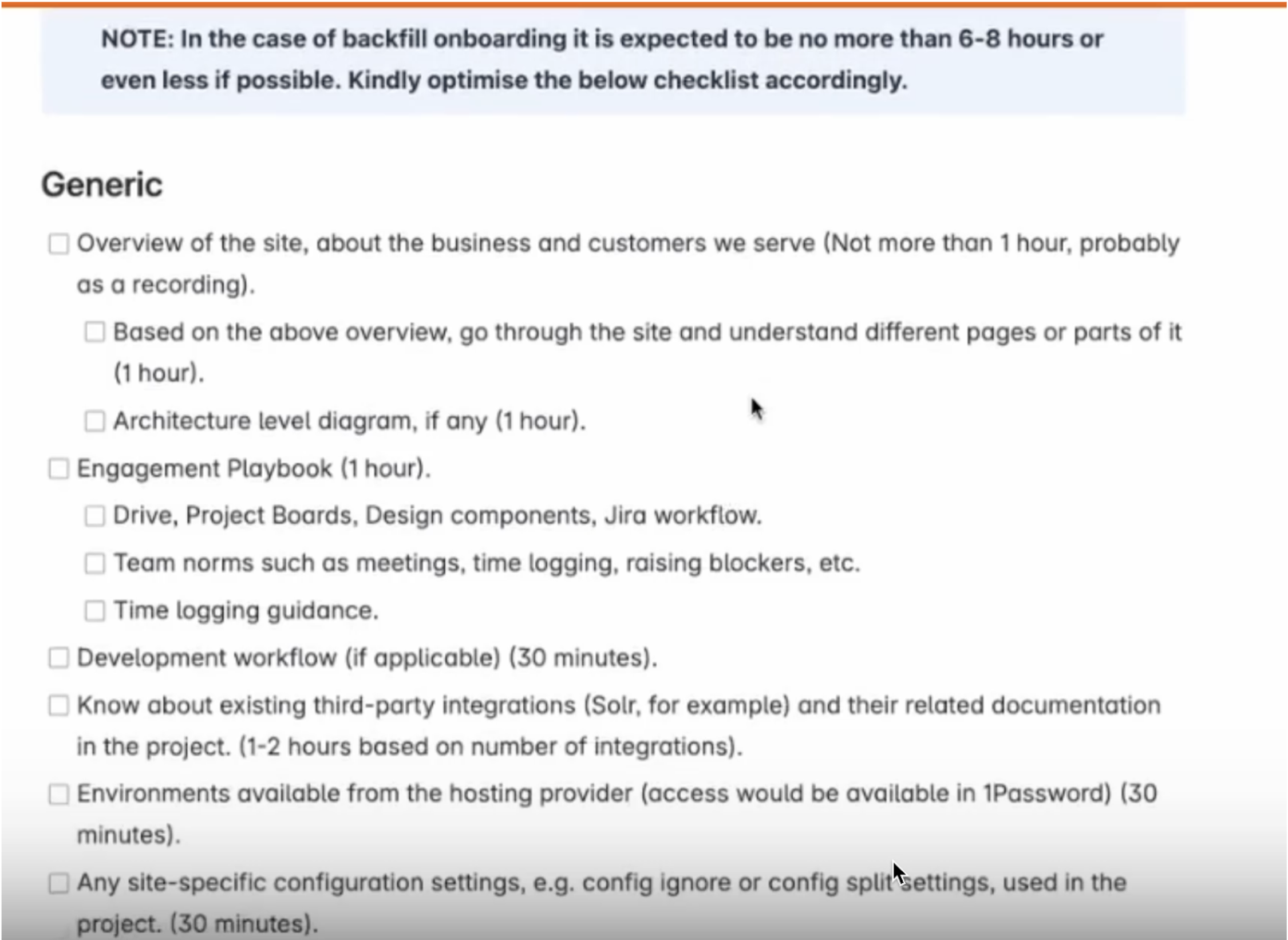 Onboarding Framework