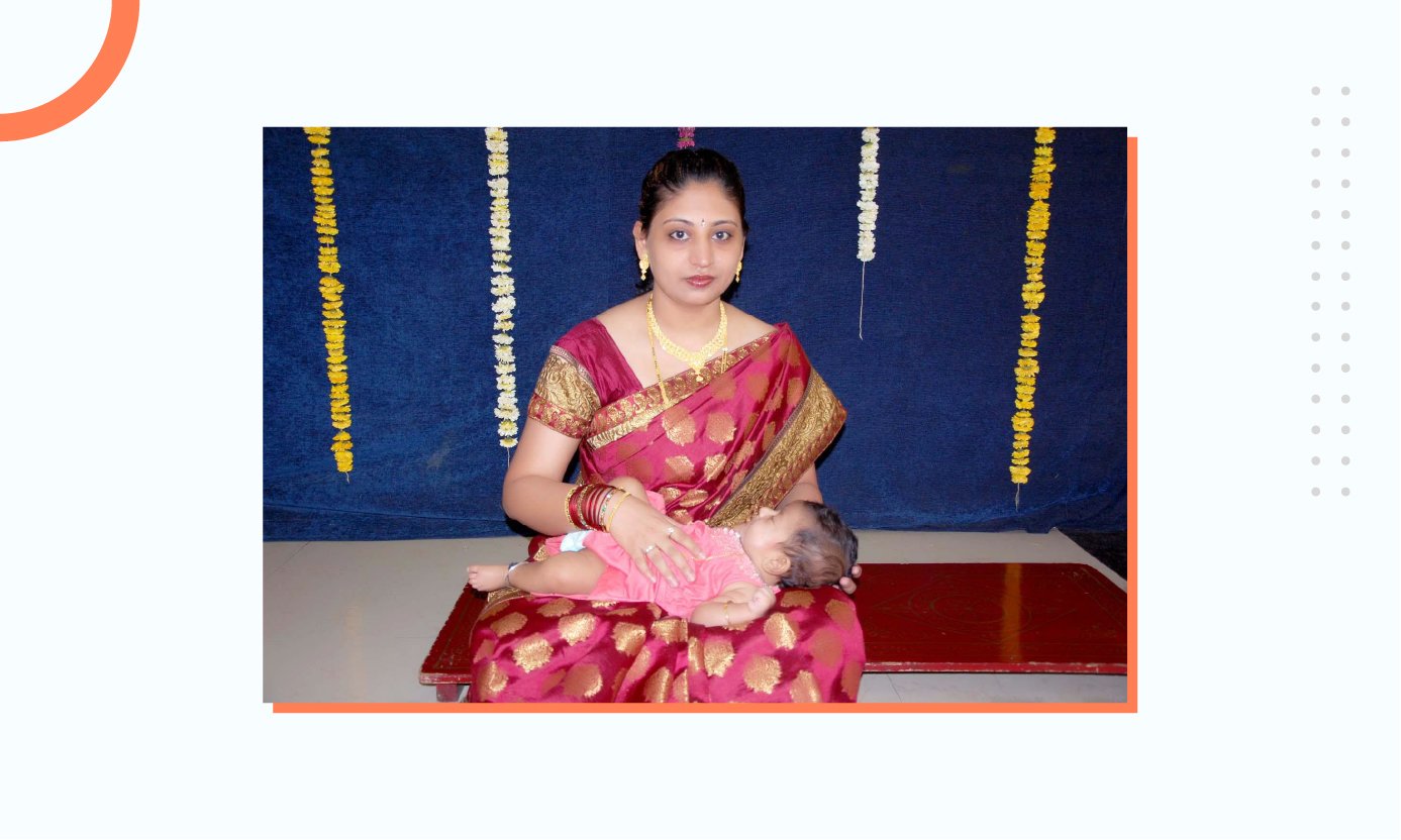 Shweta during early motherhood