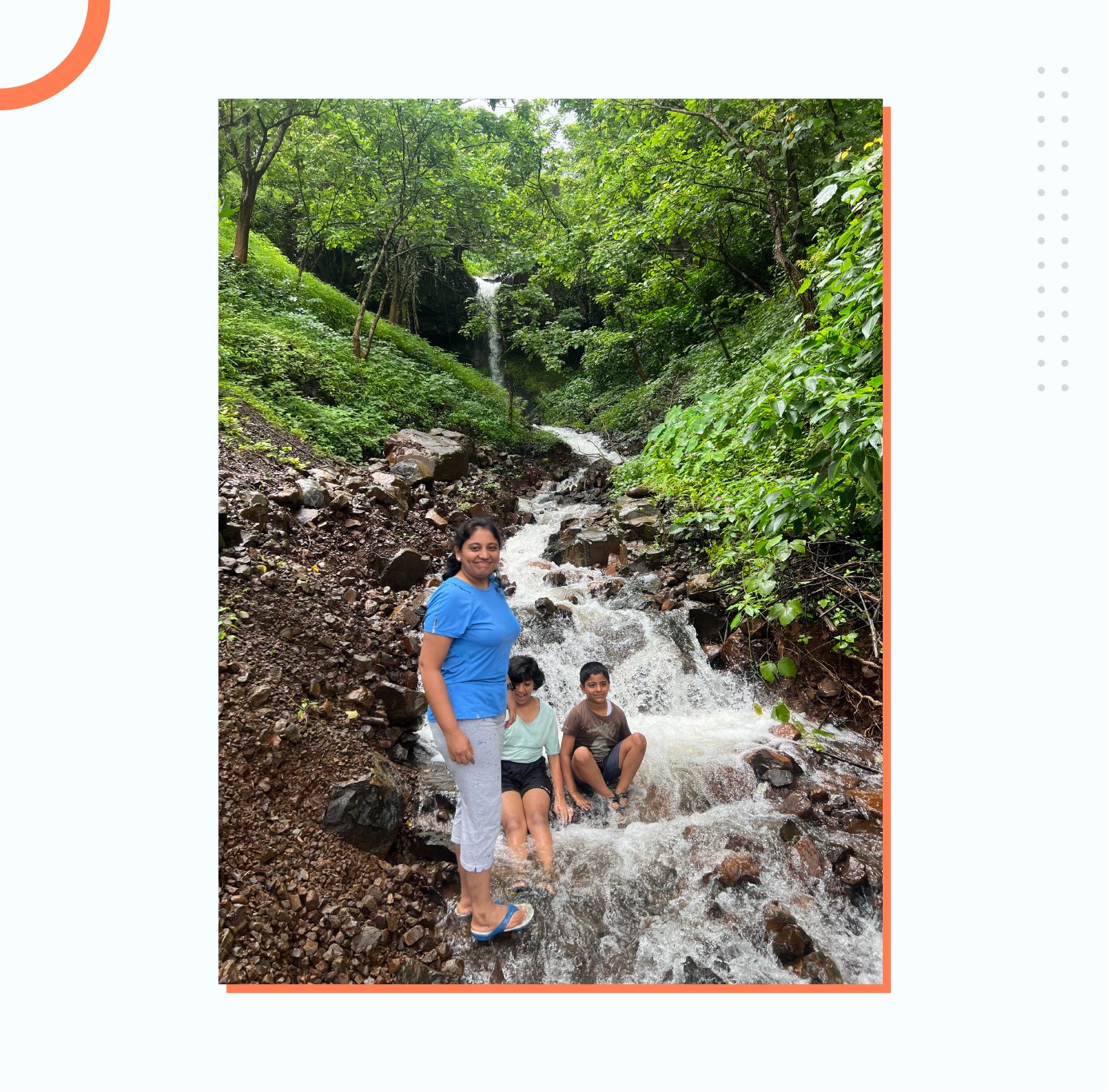 Shweta with her family on a trek