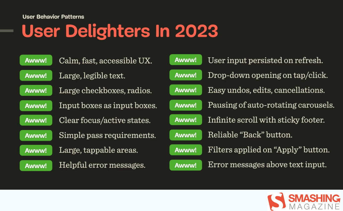 User delighters in 2023
