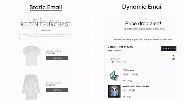 static vs dynamic email
