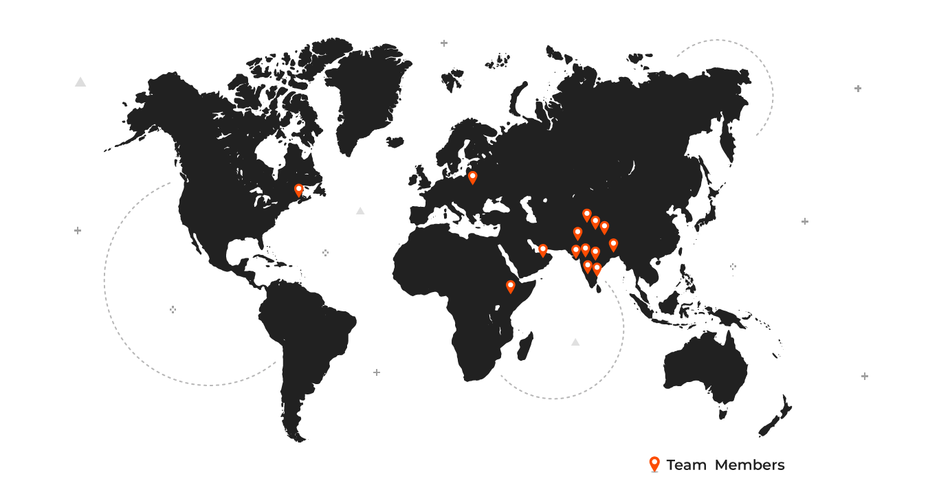 Locations of Axelerant's team members