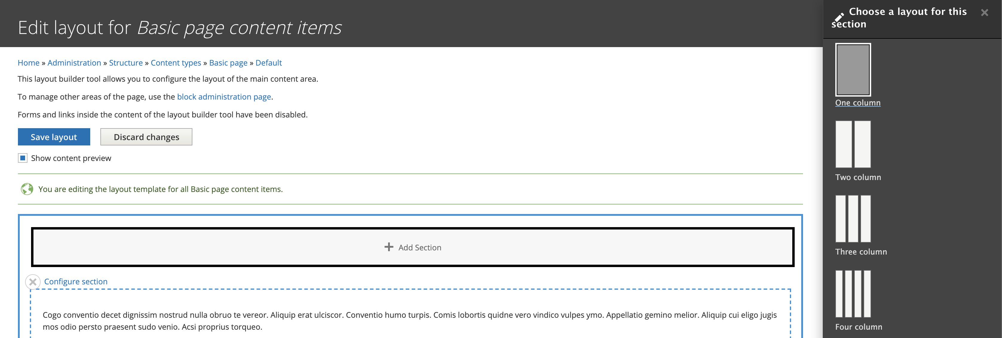 Layout builder module in Drupal