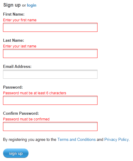 Figure 22. Error messages