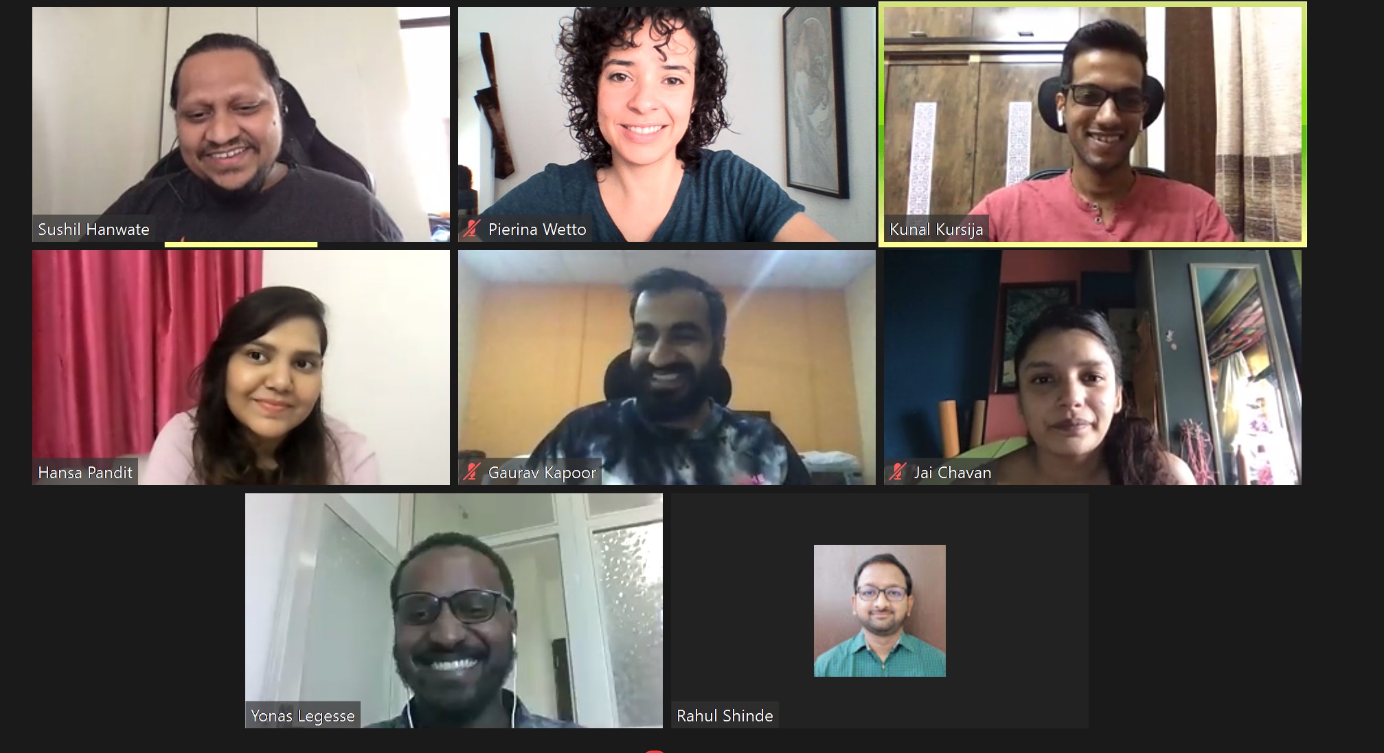 screenshot of Axelerant team's zoom meeting 