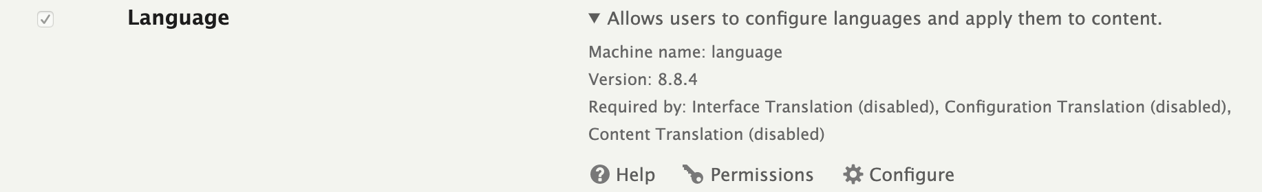 screenshot of Drupal 8 backend for choosing languages 