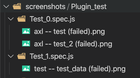 cypress captures screenshots and creates a folder “screenshots” for failed execution