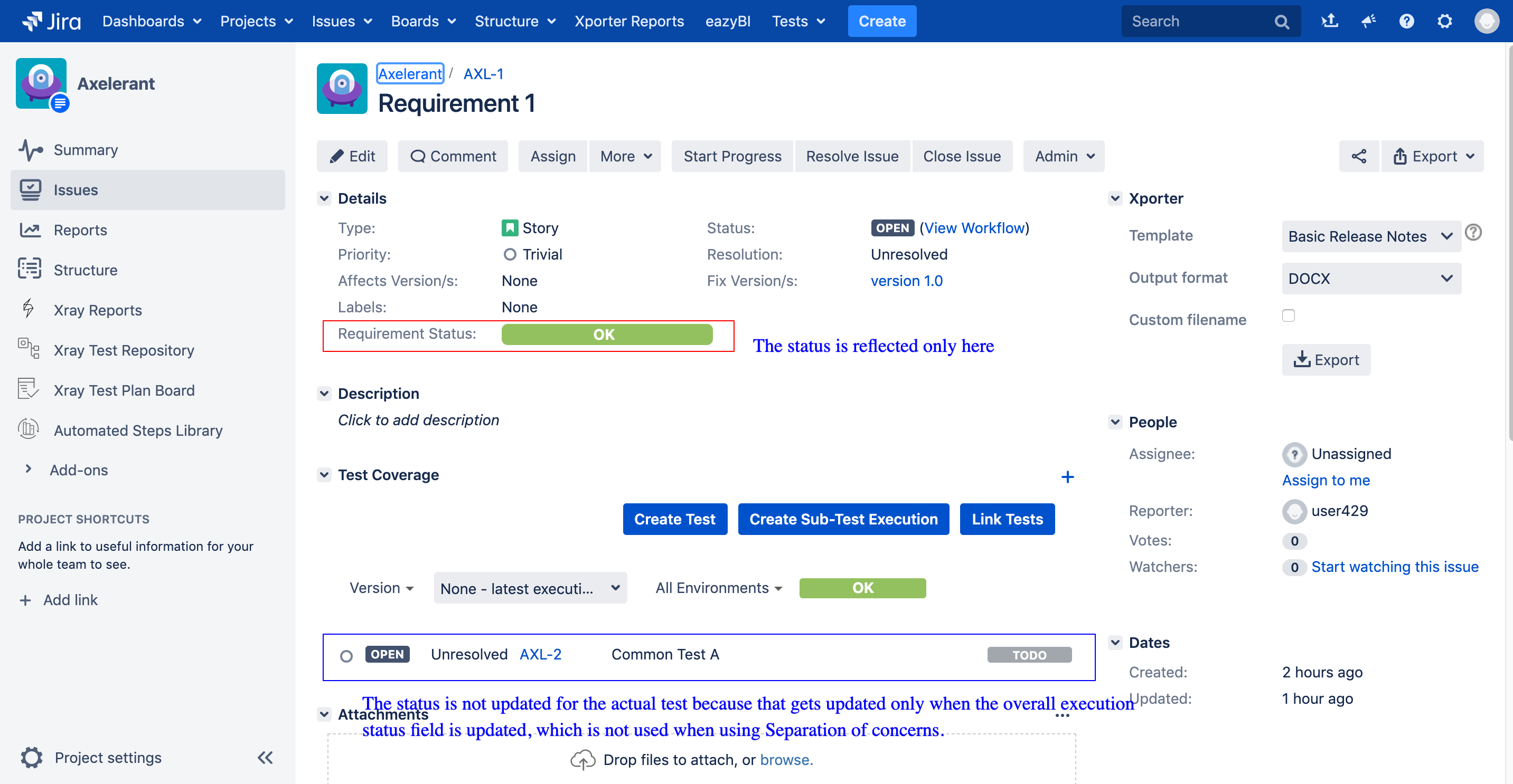 screenshot of Jira board 