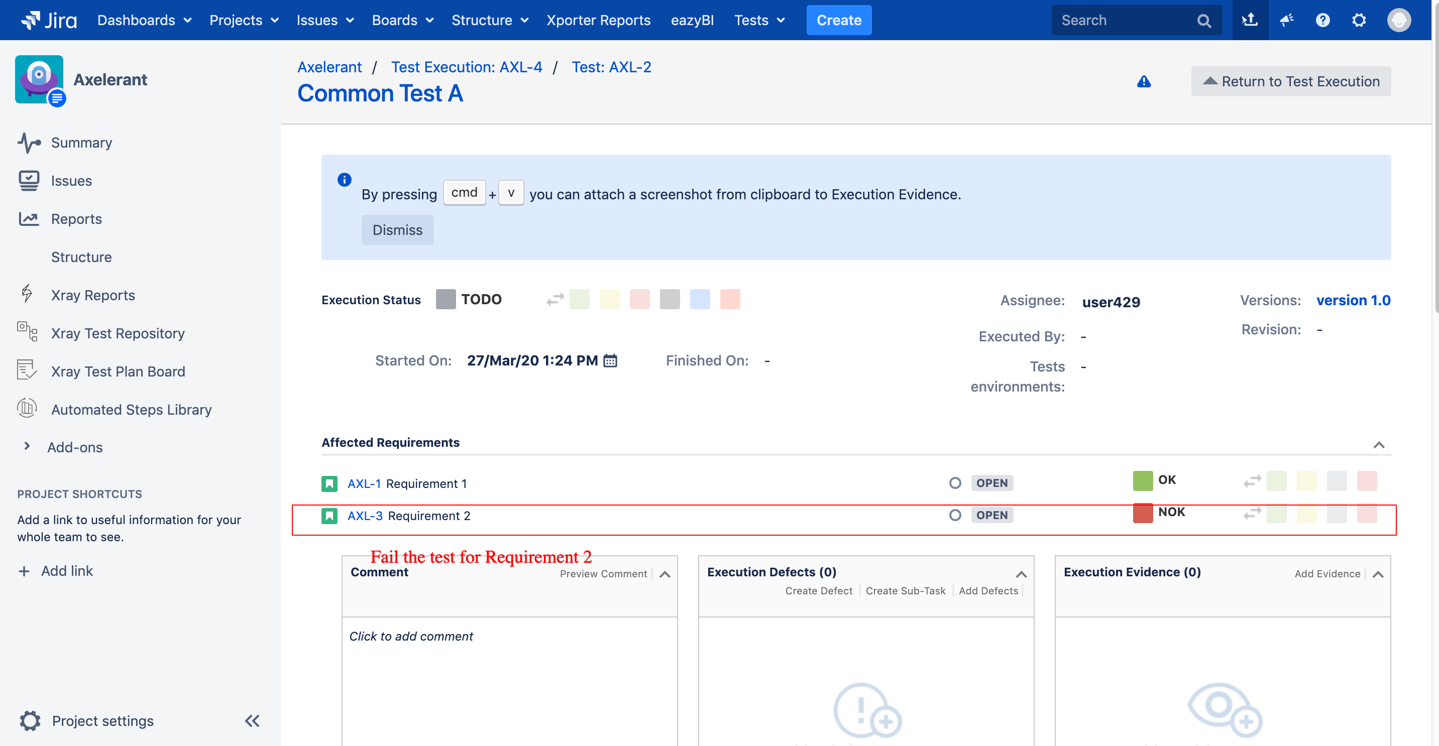 screenshot of Jira board