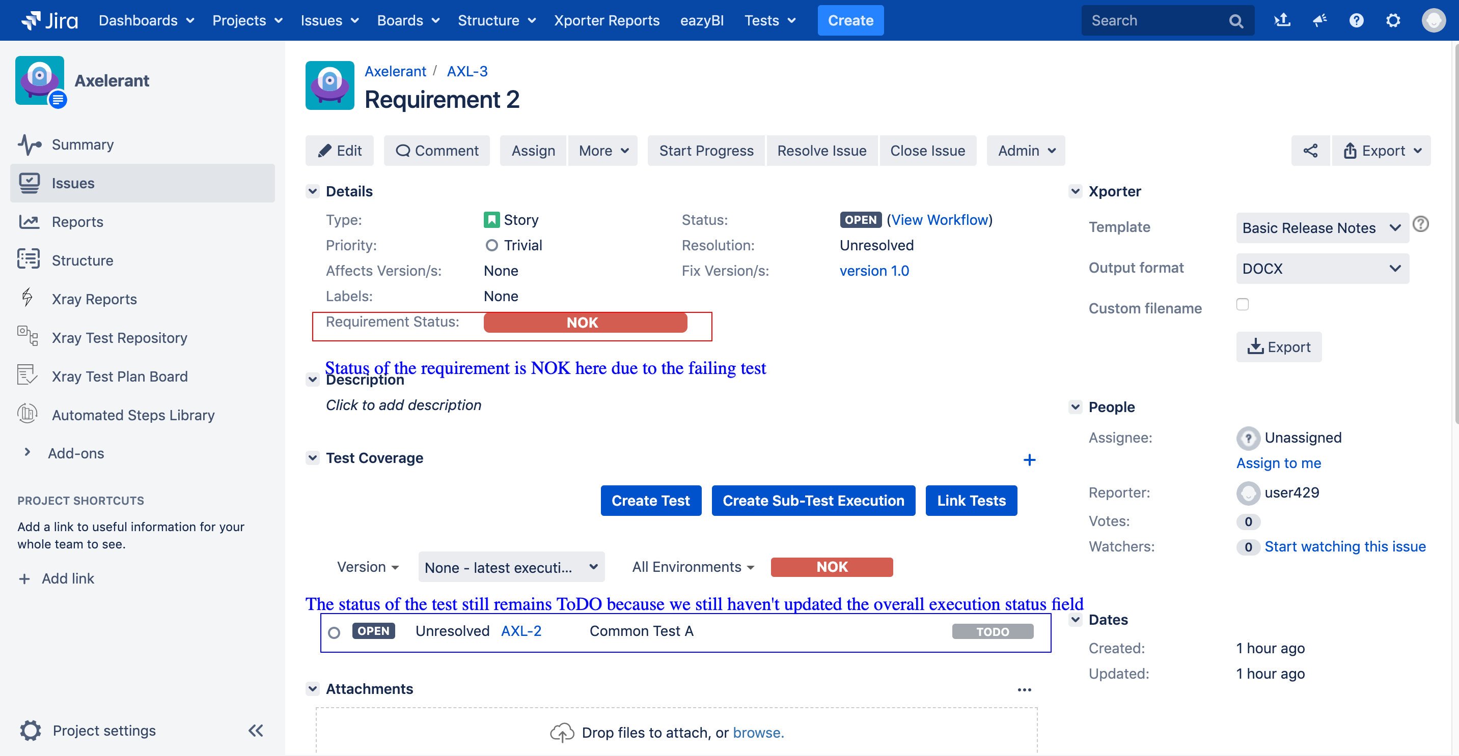 screenshot of Jira board