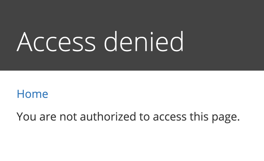 Access denied message in Drupal 8