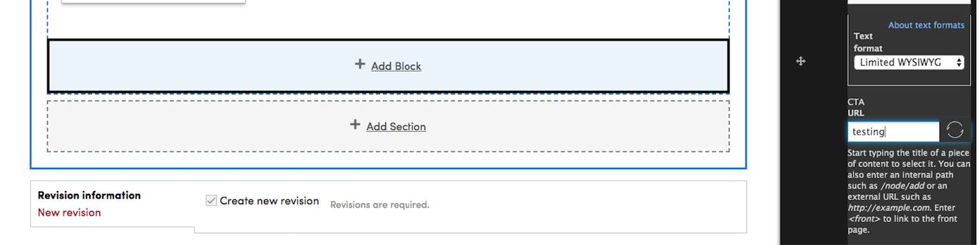 Option to add CTA field inside content-type/custom blocks