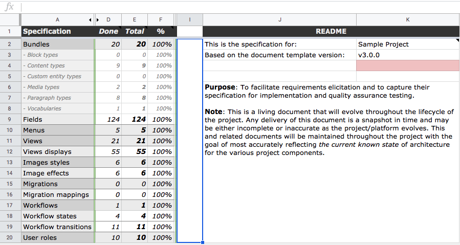 The migration testing purpose and specifications in an excel 