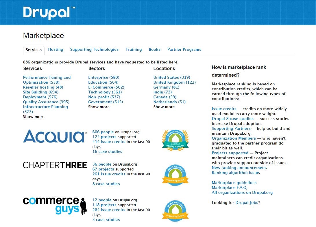 Drupal Marketplace screenshot