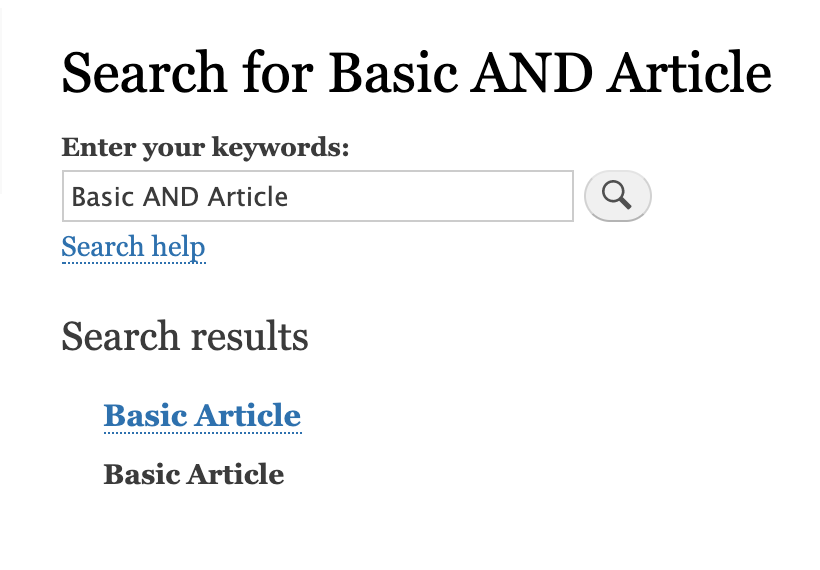Search for basic AND Article
